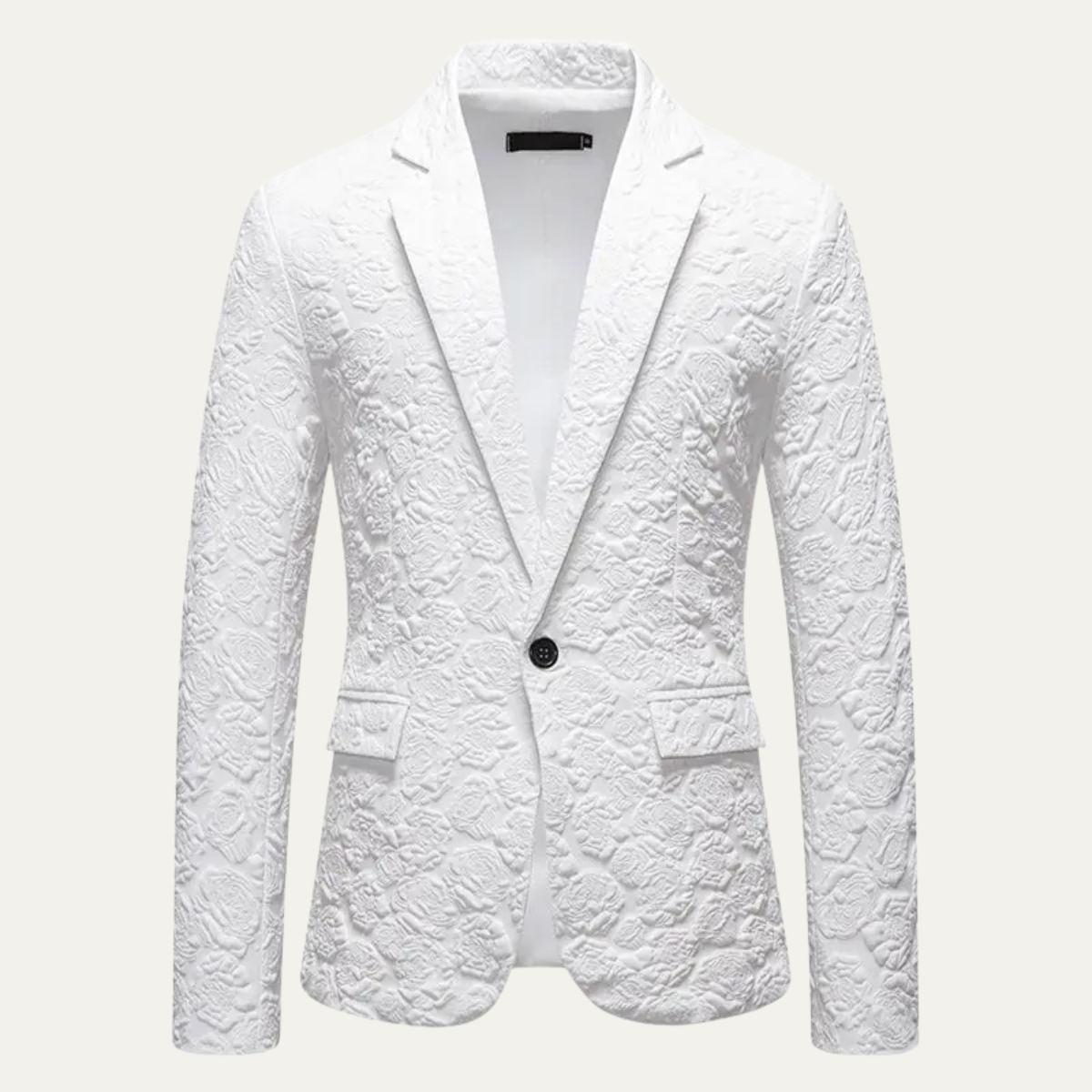 The Ceccano Men’s Casual Textured Rose Pattern Slim Fit Blazer