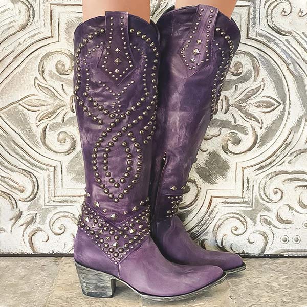 Mary - Stylish Western Knee-High Boots for Any Occasion