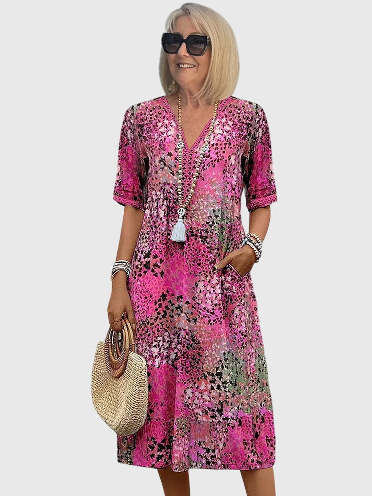 Yvonna™ | Floral Midi Dress for Special Occasions