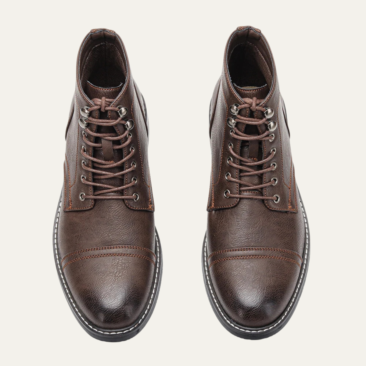 The Porto Cervo Men’s Durable Faux Leather Lace Up Ankle Boots
