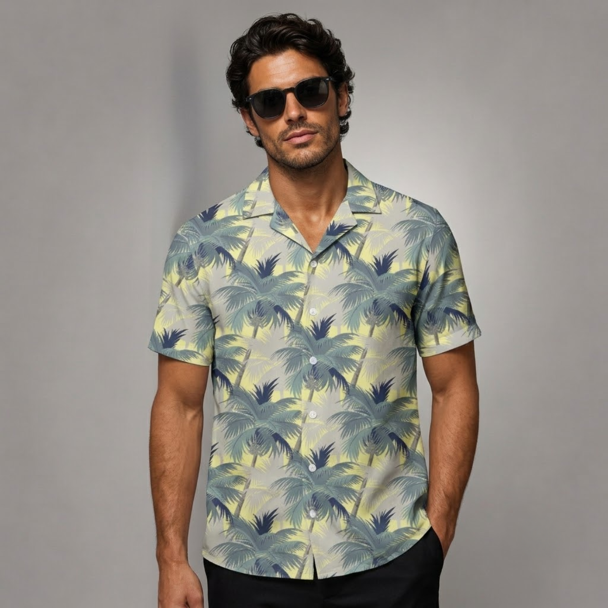 The Silverhill Ridge Men’s Summer Tropical Coconut Print Hawaiian Beach Shirt