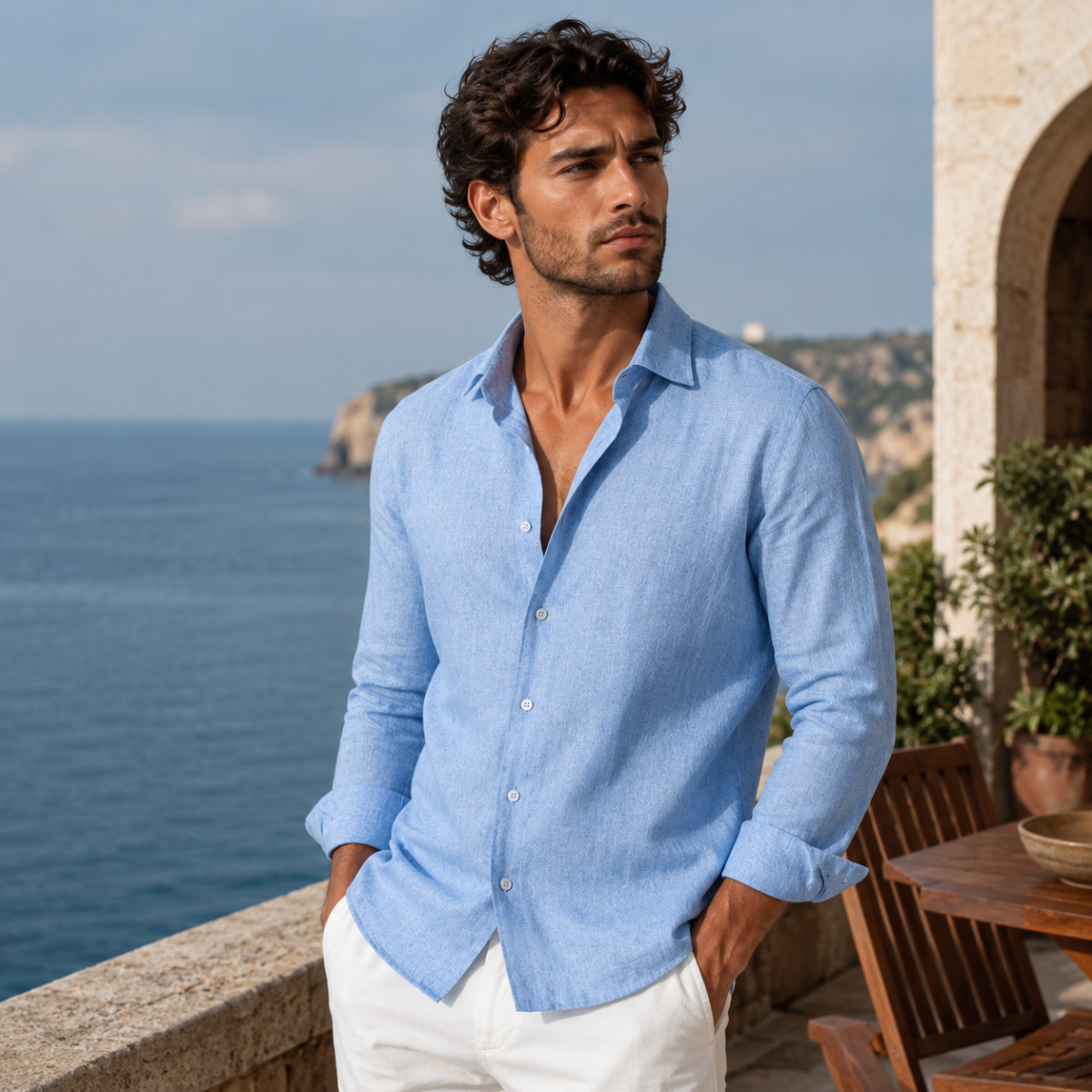 The Edgartown Men’s Casual Breathable Summer Linen Shirt