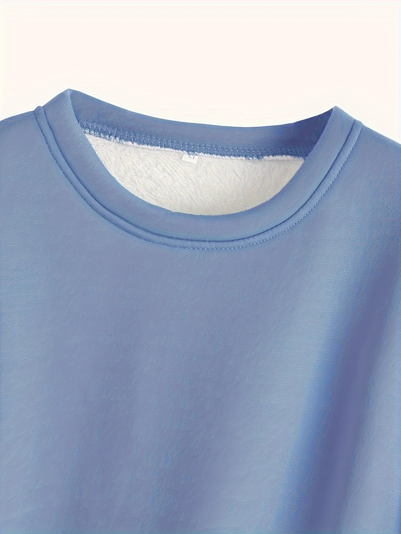 Women's Fleece-Lined Base Layer Set Round Neck Long Sleeve Top Drawstring Joggers Casual
