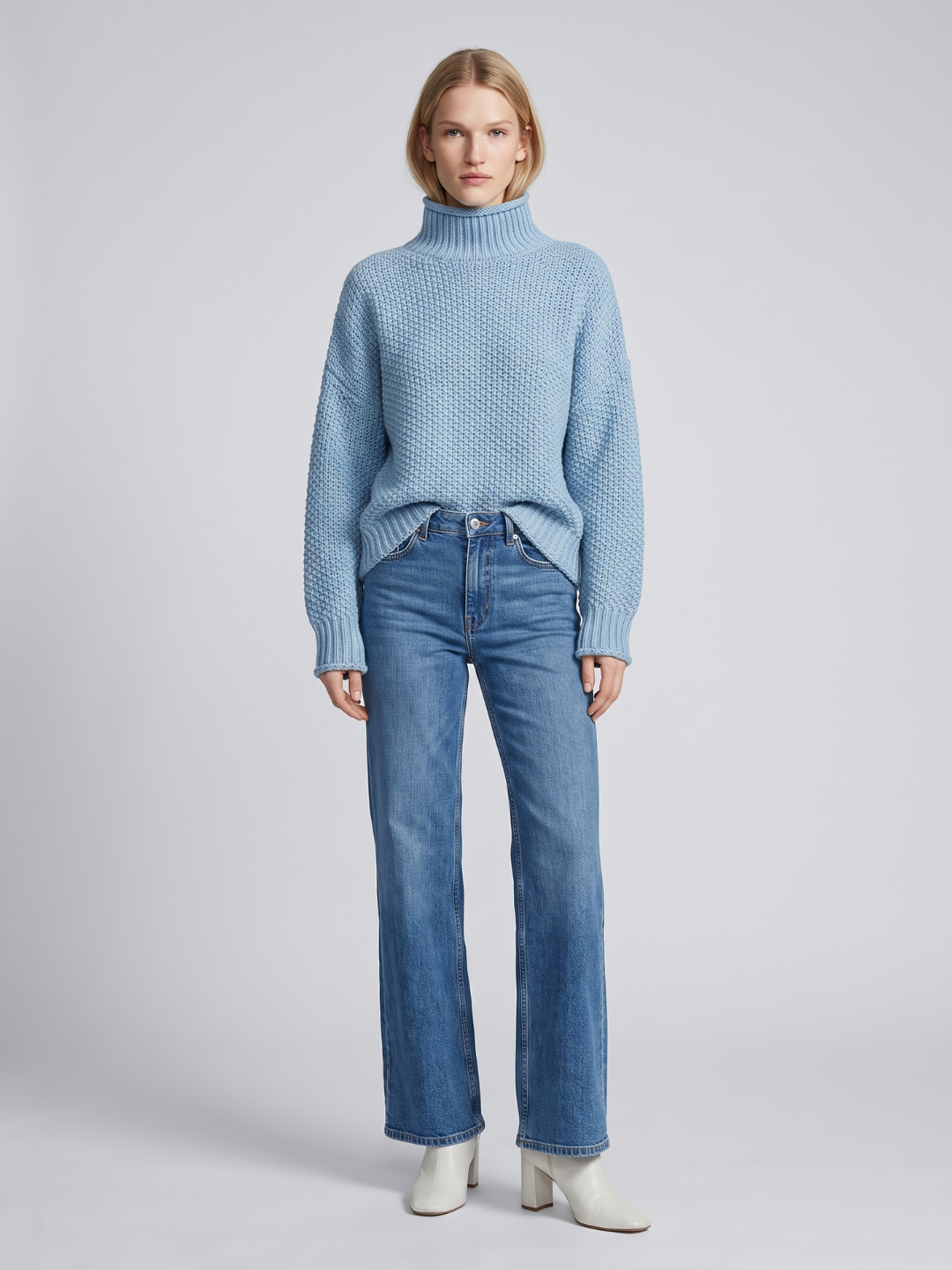 Women's Turtleneck Knit Sweater Chunky Loose Oversized Pullover Winter