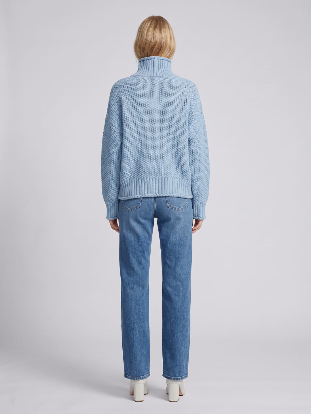 Women's Turtleneck Knit Sweater Chunky Loose Oversized Pullover Winter