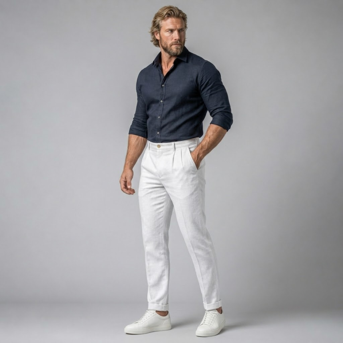 The Windfield Men’s Slim Fit Lightweight Linen Dress Pants