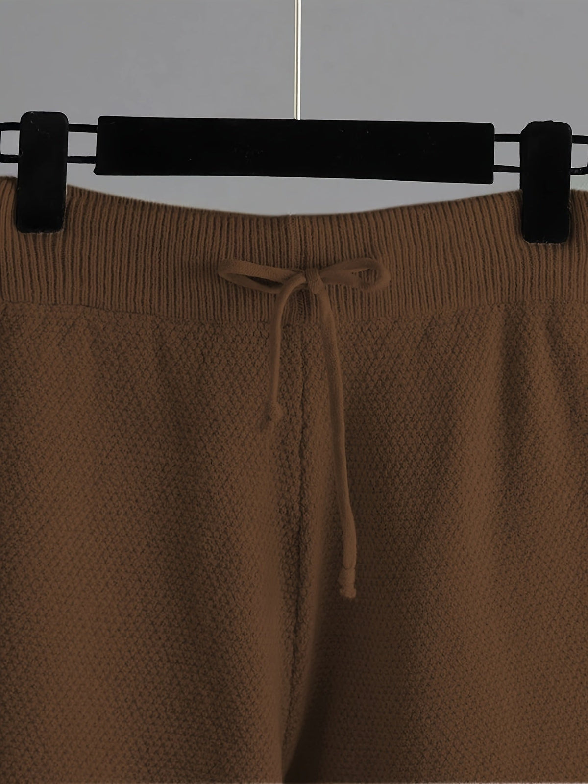 Women's Knit Sweater and Wide-Leg Pants Set Round Neck Long Sleeve Drawstring Casual