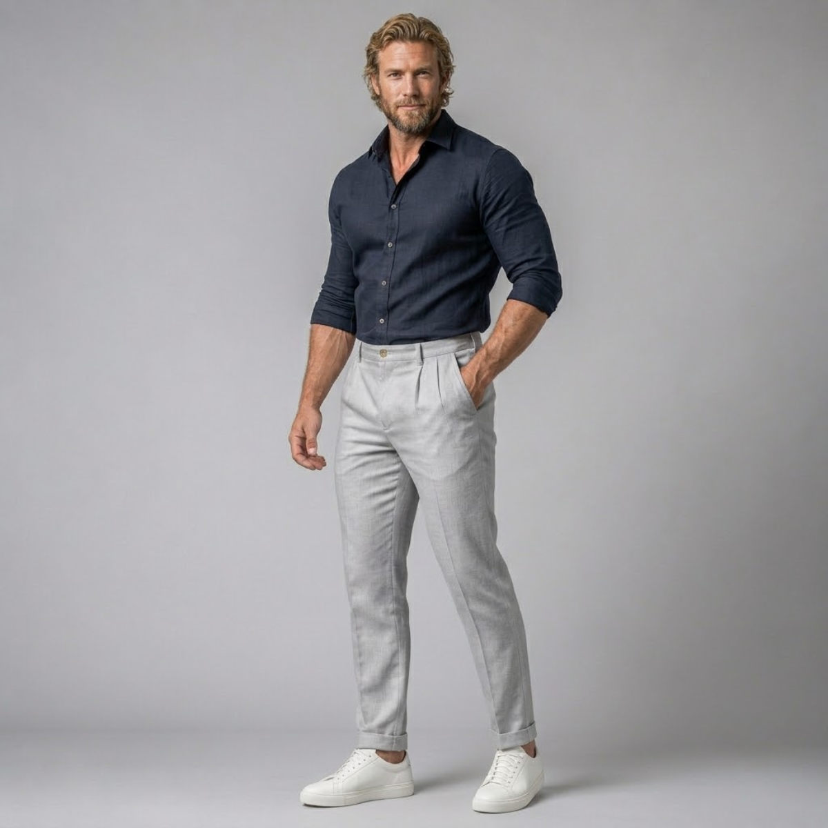 The Windfield Men’s Slim Fit Lightweight Linen Dress Pants