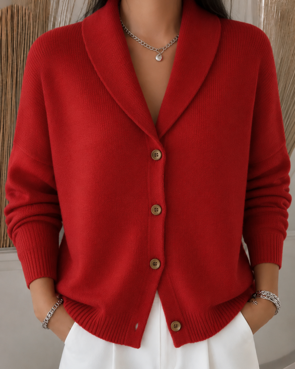 Women's Button Down Cardigan Collared Long Sleeve Knit Casual Sweater