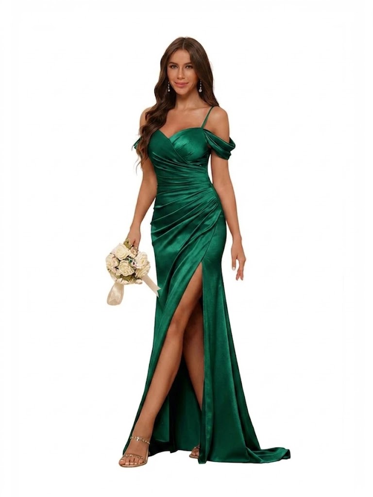 Women's Bridesmaid Dress Mermaid Trumpet Sweetheart Sleeveless Floor-Length
