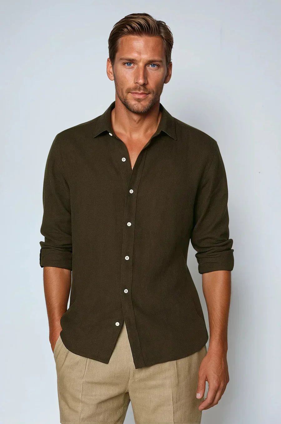 The Matera Men's Premium Linen Button Up Shirt