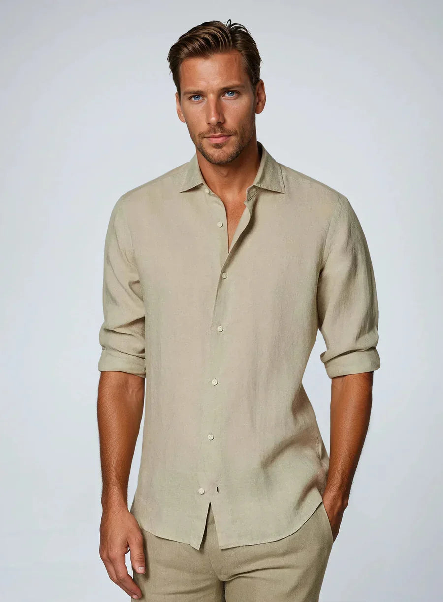 The Matera Men's Premium Linen Button Up Shirt
