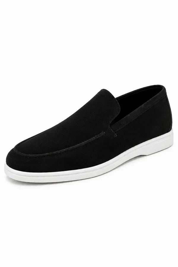 The Sheridan Men's Lightweight Slip On Suede Loafers - Black