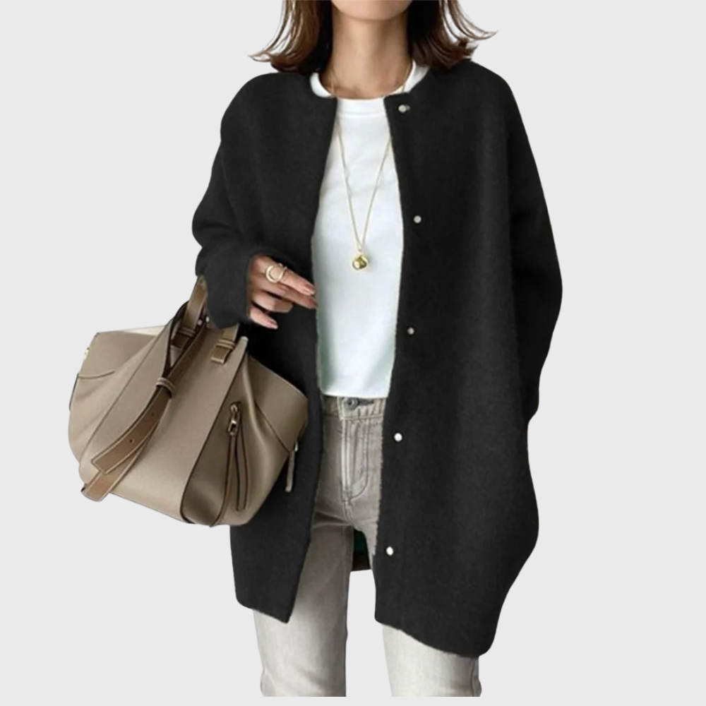 Women's Cashmere Cardigan Crewneck Long Sleeve Button-Front Knit Sweater