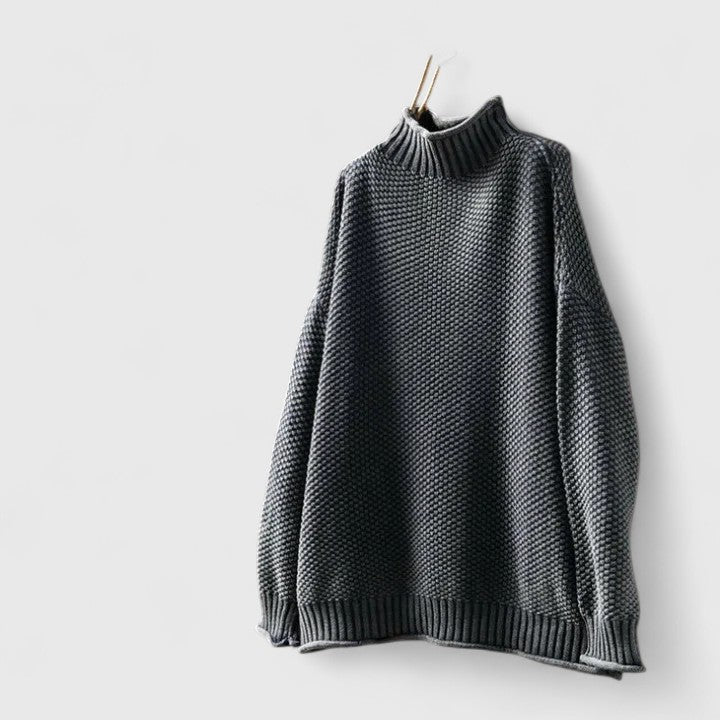 Women's Turtleneck Sweater Chunky Knit Long Sleeve Oversized Pullover Winter