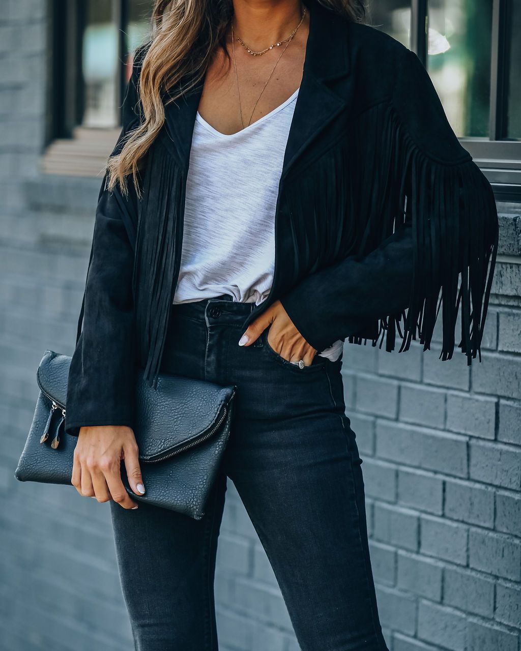 Women's Fringe Biker Jacket – Cropped Tassel Lapel Long Sleeve Western Jacket