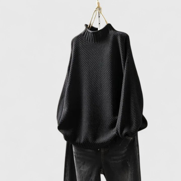 Women's Turtleneck Sweater Chunky Knit Long Sleeve Oversized Pullover Winter