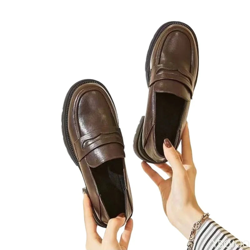 Women's Chunky Sole Loafers Slip-On Platform Penny Loafers Casual Everyday