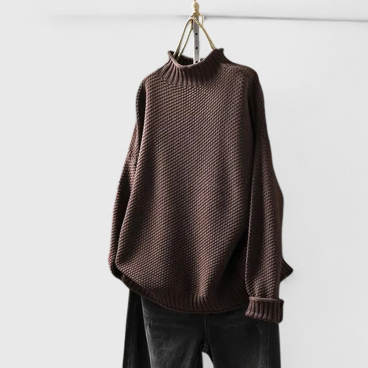 Women's Turtleneck Sweater Chunky Knit Long Sleeve Oversized Pullover Winter
