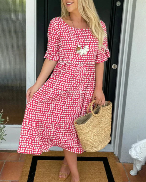 Zora Sable Short-Sleeve Midi Dress for Every Occasion