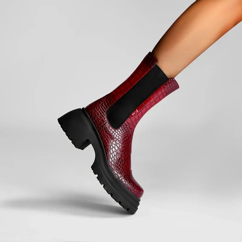 Jell | Women's Croc Print Chelsea Winter Boot