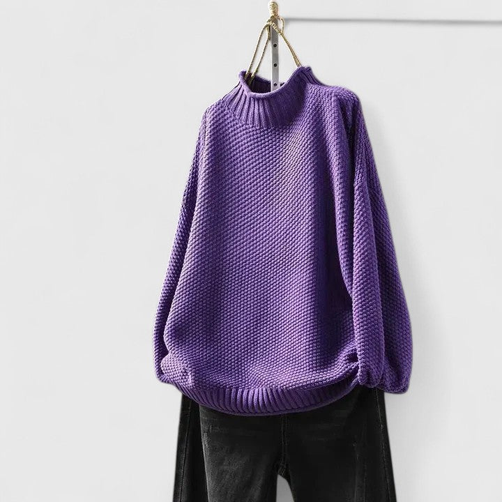 Women's Turtleneck Sweater Chunky Knit Long Sleeve Oversized Pullover Winter