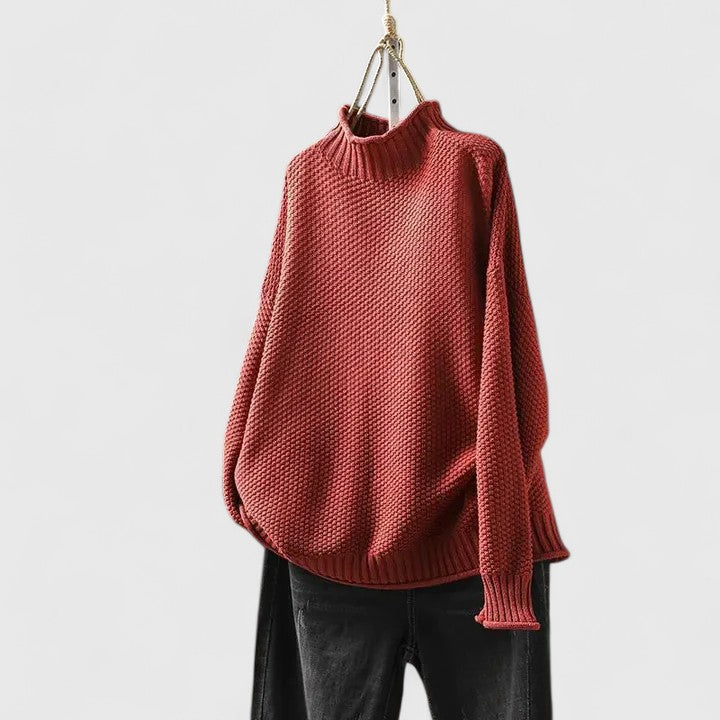 Women's Turtleneck Sweater Chunky Knit Long Sleeve Oversized Pullover Winter