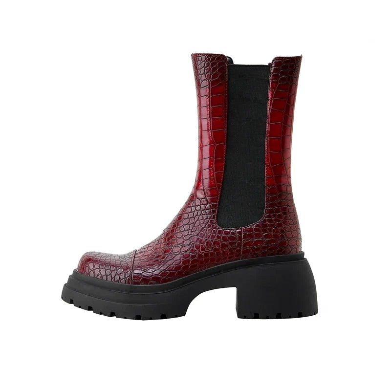 Jell | Women's Croc Print Chelsea Winter Boot