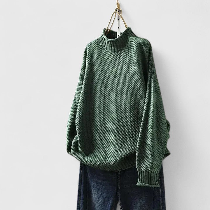 Women's Turtleneck Sweater Chunky Knit Long Sleeve Oversized Pullover Winter