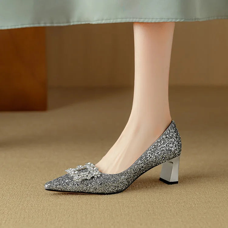 Gloria Glitter Heels for Evening Glam
