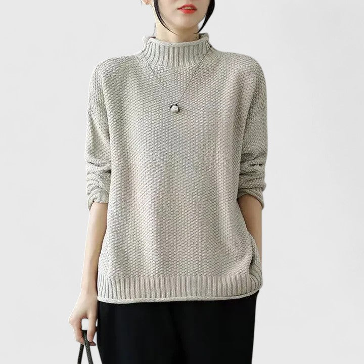 Women's Turtleneck Sweater Chunky Knit Long Sleeve Oversized Pullover Winter