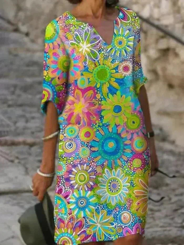 Vibrant Floral Midi Dress for Every Occasion