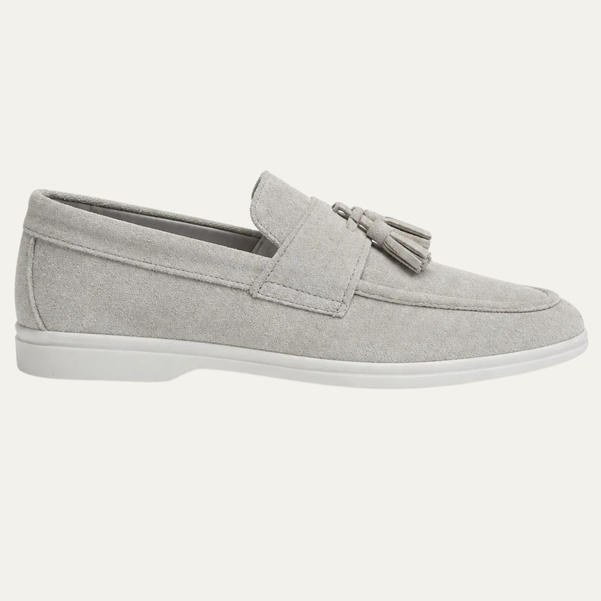 The Prescott Men's Suede Tassel Slip On Loafers - Gray