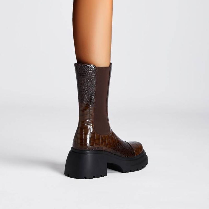 Jell | Women's Croc Print Chelsea Winter Boot