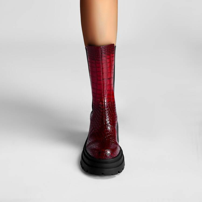 Jell | Women's Croc Print Chelsea Winter Boot