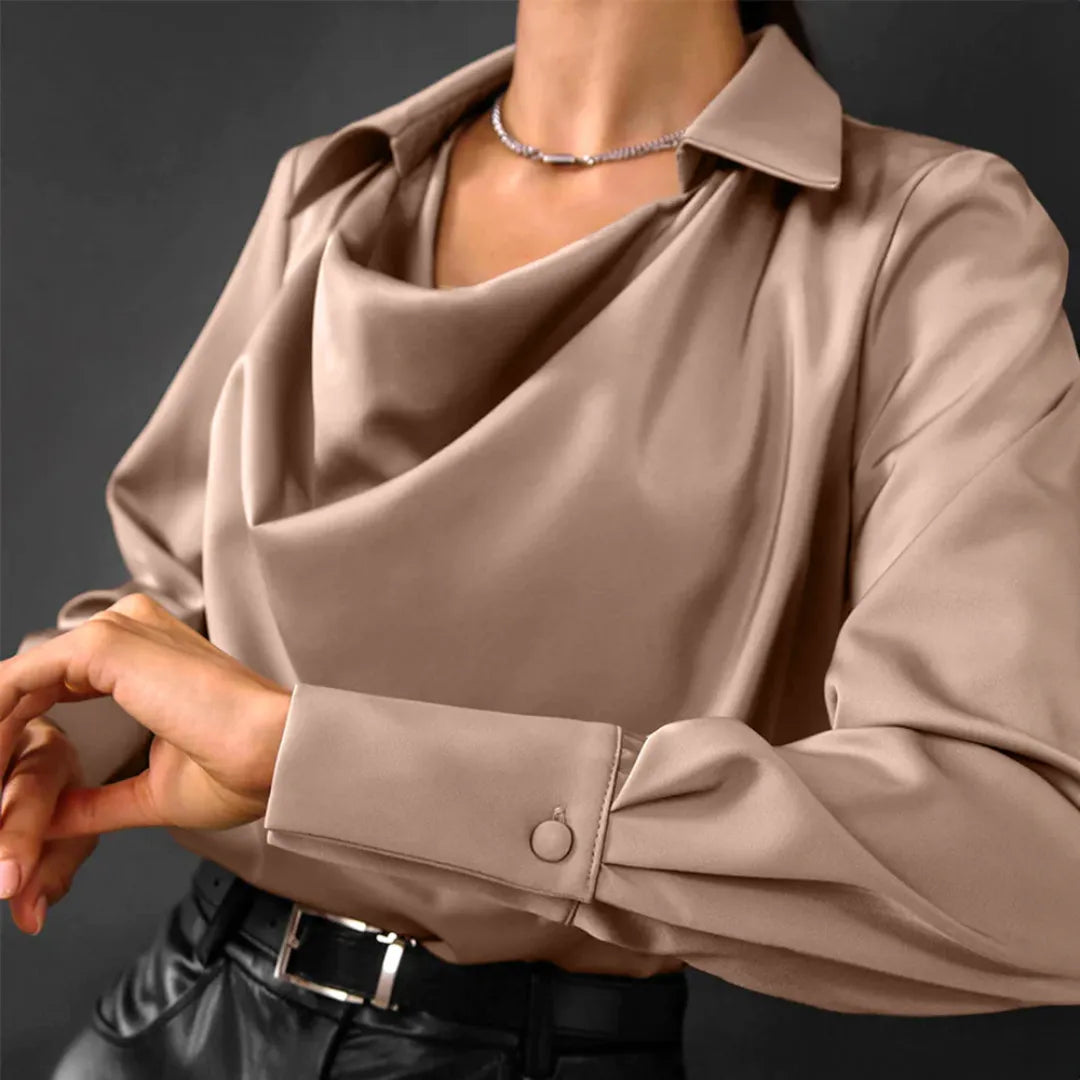 Chic Women's Cowl Neck Long Sleeve Top for Any Occasion