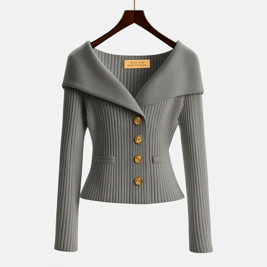 Women's Off-Shoulder Knit Sweater for Chic Events