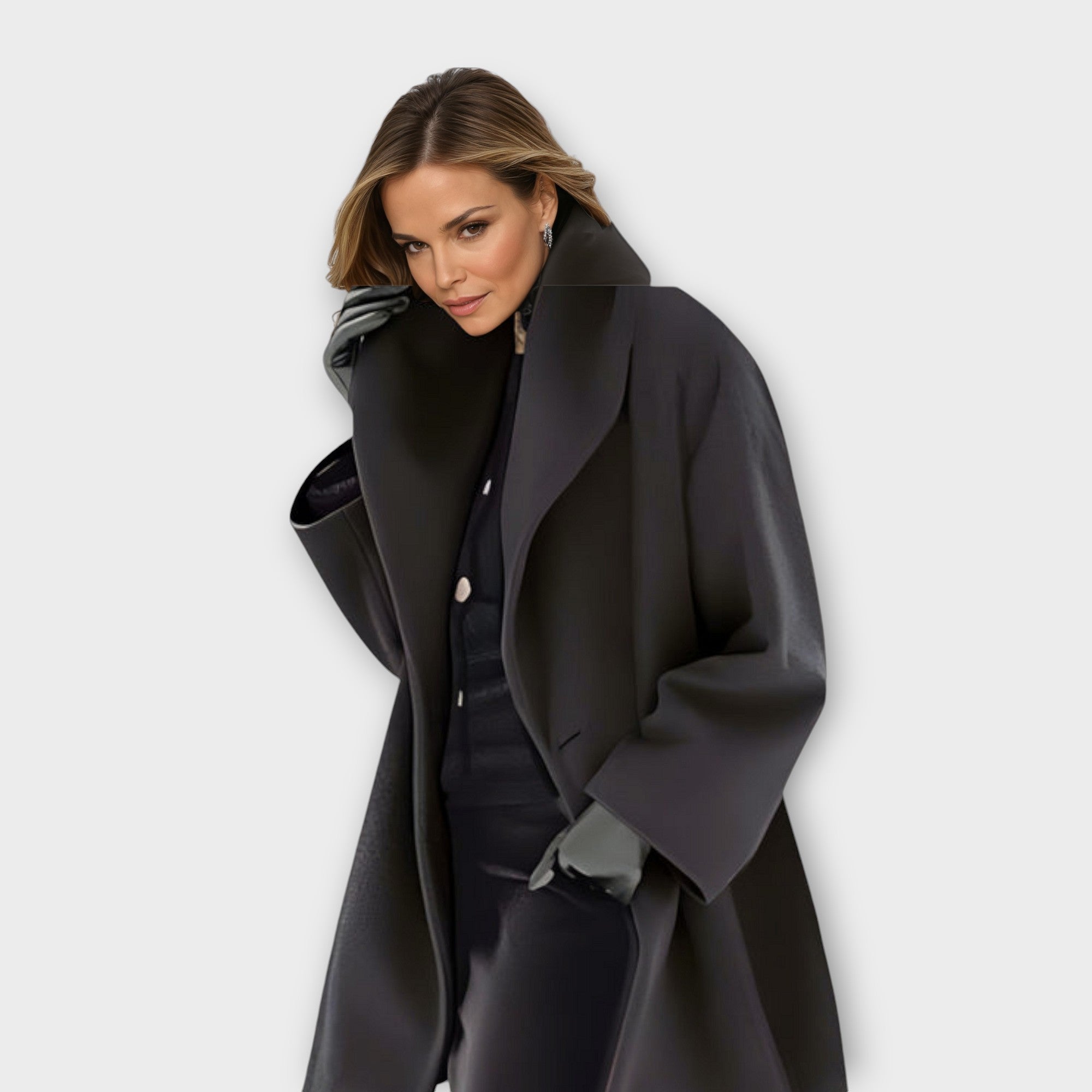 Maria | Cozy Oversized Winter Coat with Wide Collar for Women