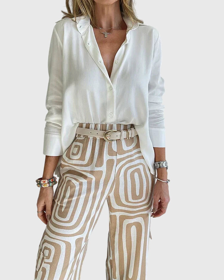 Emilia™ | Chic Trousers with Blouse & Belt for Any Occasion