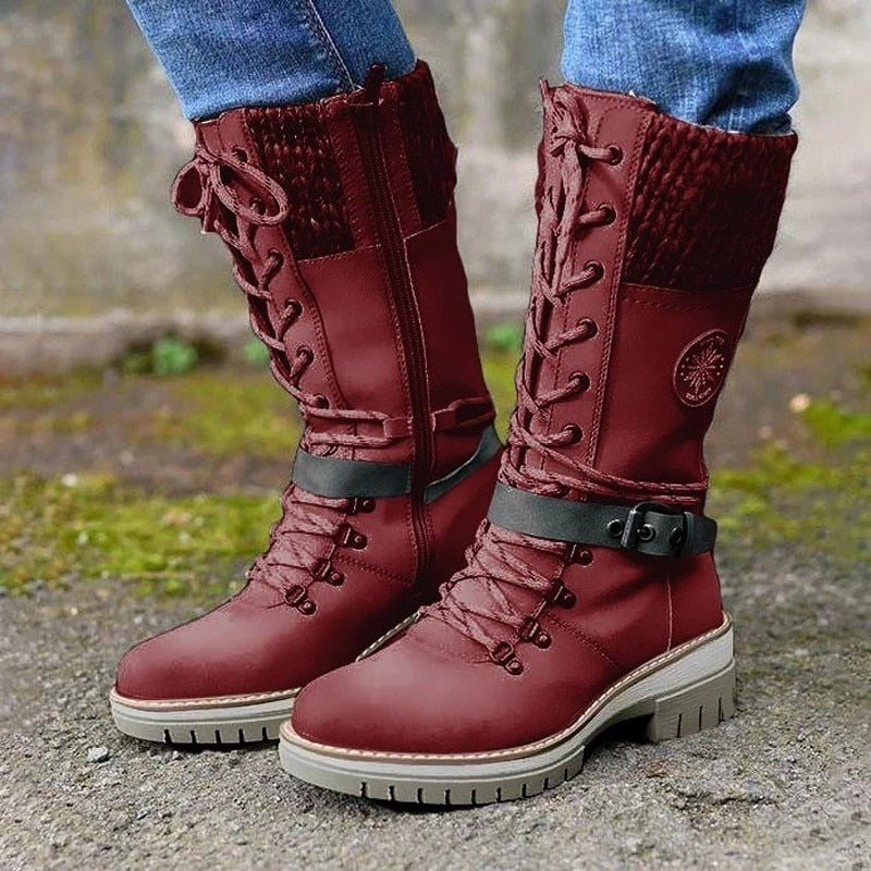 Chic Lace-Up Winter Boots for Stylish Adventures