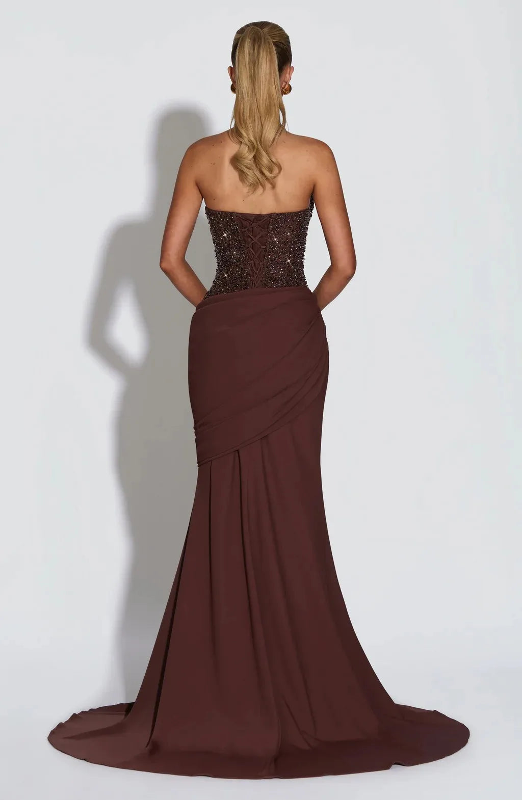 Women's Halter Neck Wedding Guest Maxi Dress Sequin Bodice Backless Bridal Gown