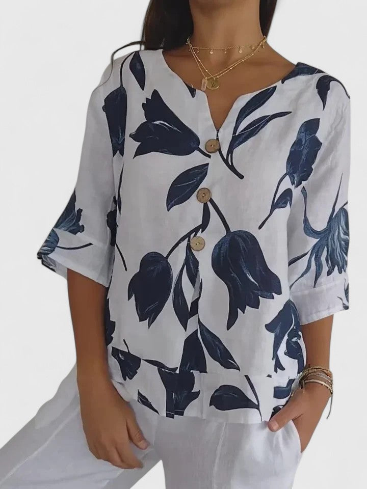 Laura | Stylish V-Neck Blouse for Every Occasion