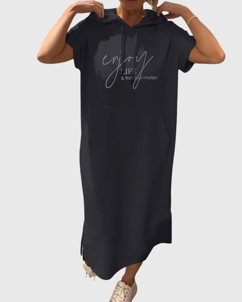 Chic Cotton Hoodie Dress for Everyday Wear