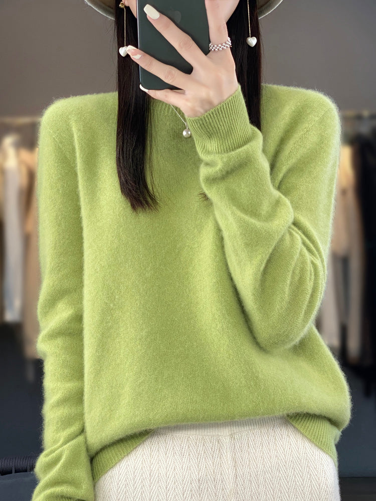 Women's Crewneck Sweater Long Sleeve Ribbed Knit Pullover Casual Winter Top