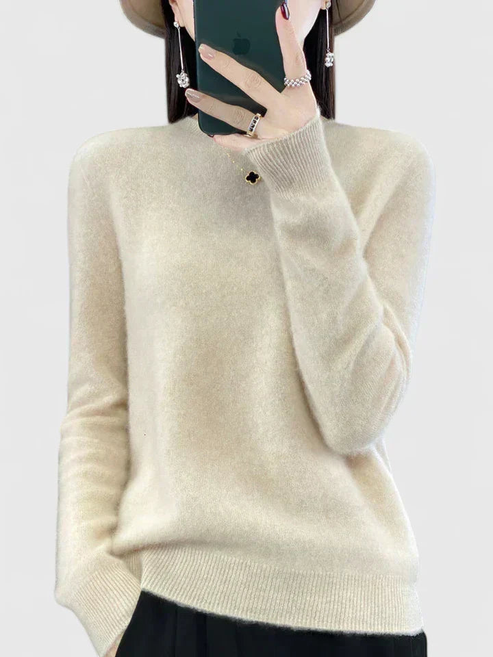 Women's Crewneck Sweater Long Sleeve Ribbed Knit Pullover Casual Winter Top