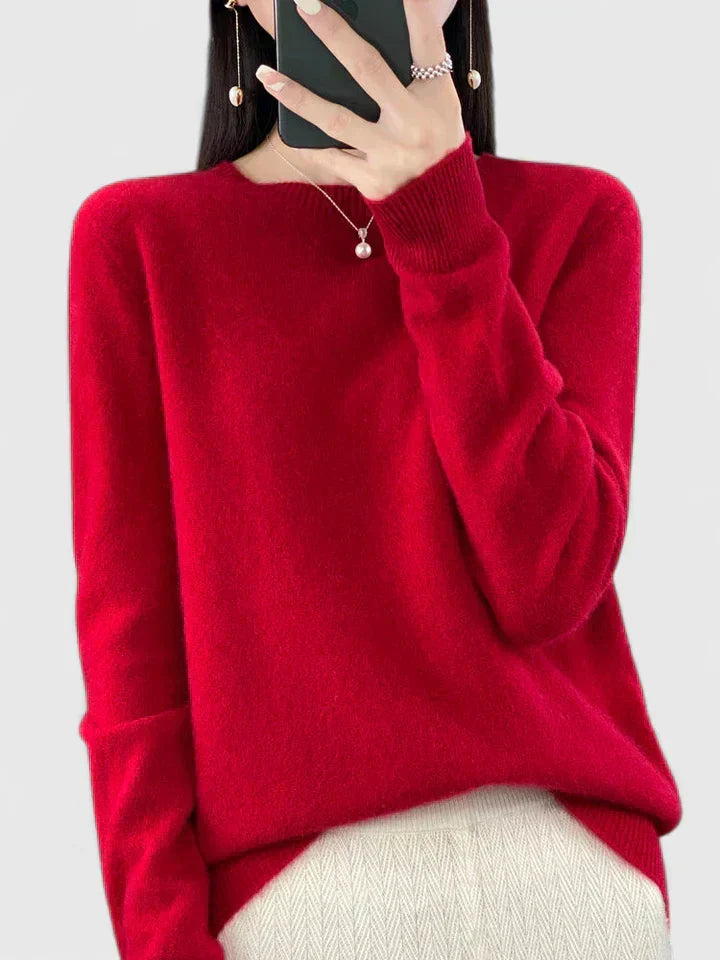 Women's Crewneck Sweater Long Sleeve Ribbed Knit Pullover Casual Winter Top