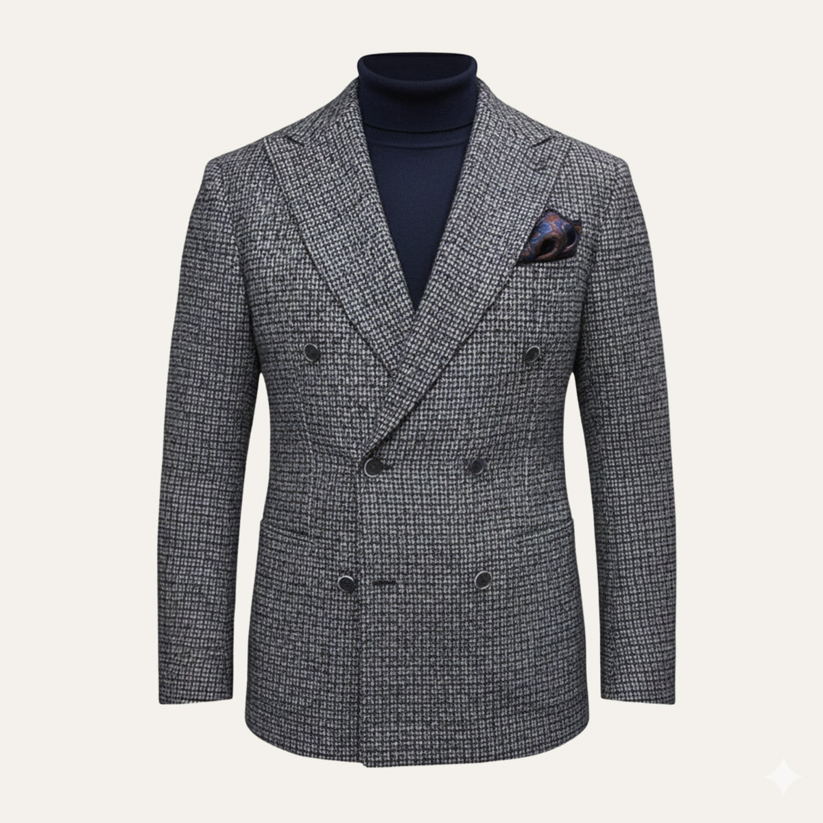 The Garda Porto Men’s Checked Double Breasted Plaid Blazer