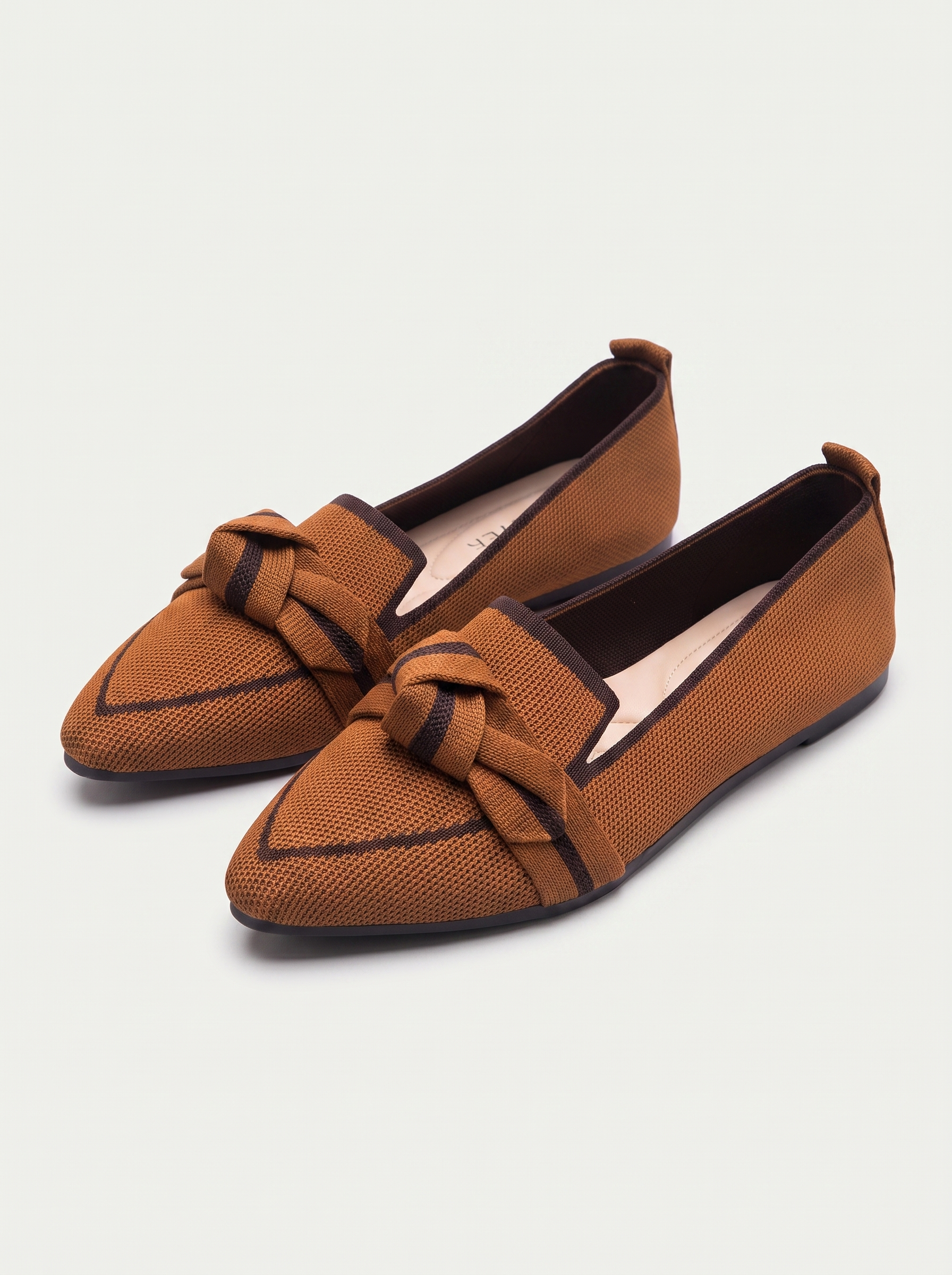 Women's Pointed Toe Loafers Knotted Bow Slip-On Flats Casual Everyday