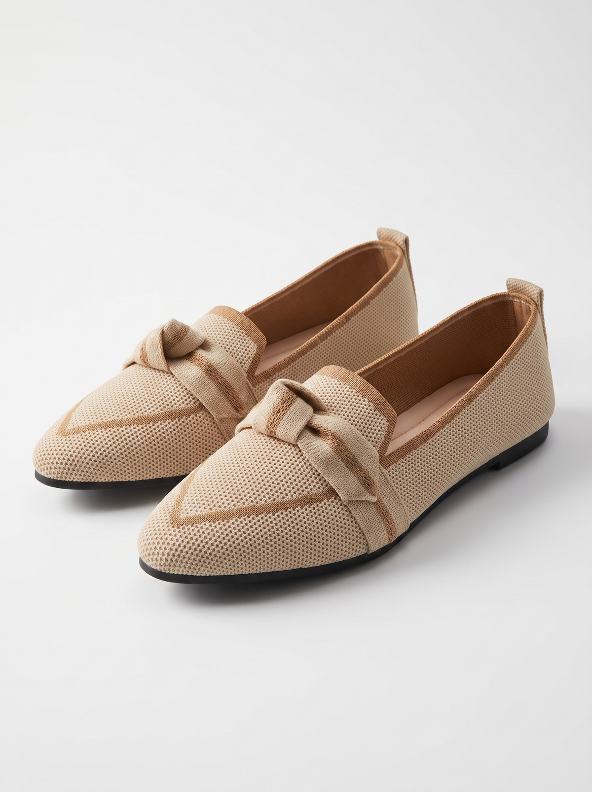 Women's Pointed Toe Loafers Knotted Bow Slip-On Flats Casual Everyday