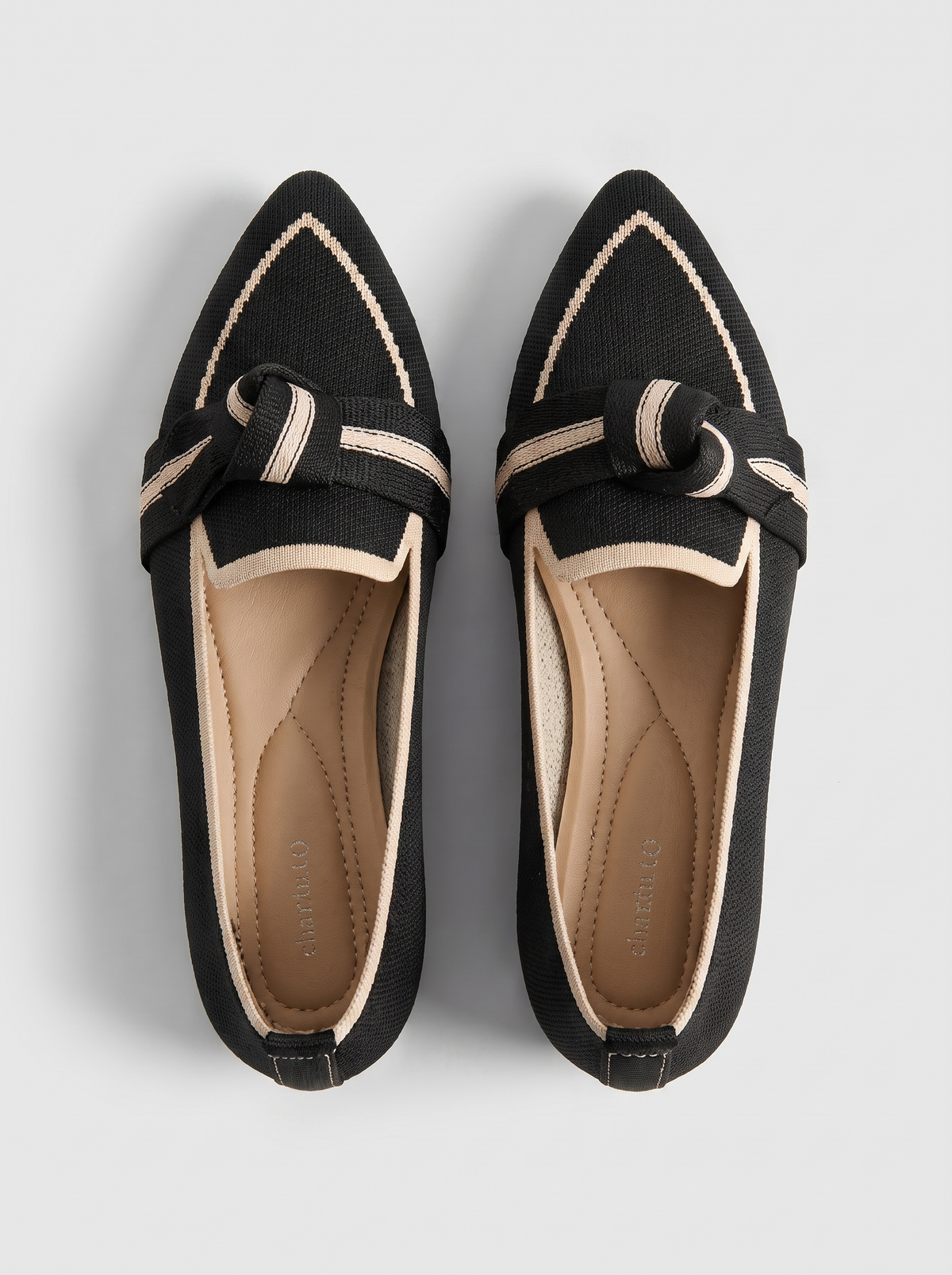 Women's Pointed Toe Loafers Knotted Bow Slip-On Flats Casual Everyday